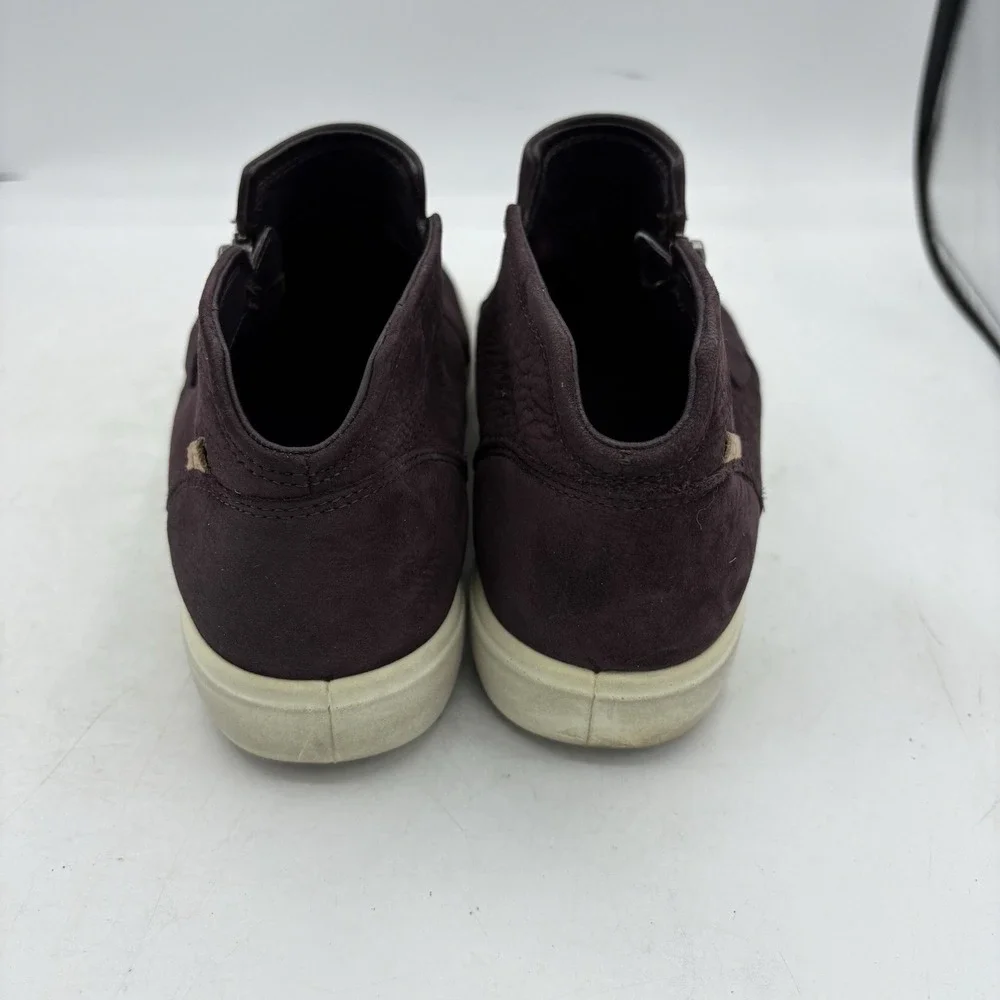 Ecco Sneaker Boot Womens Size 9 Soft 7 Zip Bootie Burgundy Purple Leather